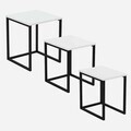 Set masute 3 piese, Hanah Home, Dublin, PAL, Alb
