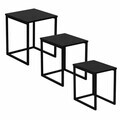 Set masute 3 piese, Hanah Home, Dublin, PAL, Negru