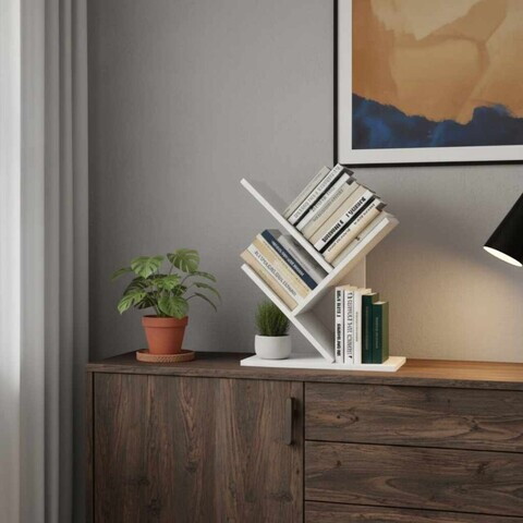 Corp biblioteca, Hanah Home, Tree, 30x40x16 cm, PAL, Alb