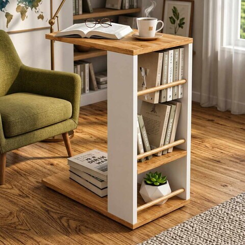 Masuta, Hanah Home, Pint-1, 44x65x29 cm, PAL, Alb/Pin Atlantic