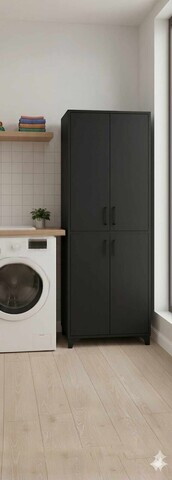 Dulap multifunctional, Hanah Home, Nesto, 70x180x70 cm, PAL, Negru