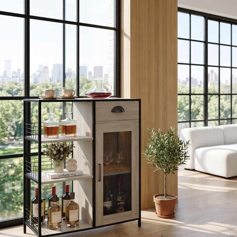 Dulap multifunctional, Hanah Home, Nova, 75x95x30 cm, PAL, Maro