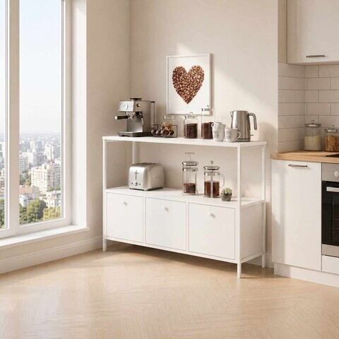Dulap pentru bucatarie, Hanah Home, Brio, 122x80x36 cm, PAL, Alb