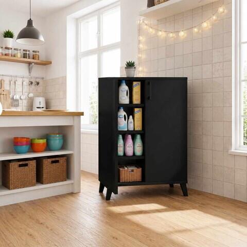 Dulap multifunctional, Hanah Home, Kubo, 72x88x32 cm, PAL, Negru