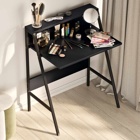 Birou, Hanah Home, Piano, 74x92x48 cm, PAL, Negru