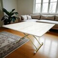 Masuta de cafea, Hanah Home, Juppo Ext, MDF, Travertin / Auriu