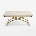 Masuta de cafea, Hanah Home, Juppo Ext, MDF, Travertin / Auriu