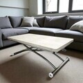Masuta de cafea, Hanah Home, Juppo Ext, MDF, Travertin / Crom