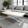 Masuta de cafea, Hanah Home, Juppo Ext, MDF, Travertin / Alb