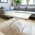 Masuta de cafea, Hanah Home, Juppo Ext, MDF, Travertin / Alb