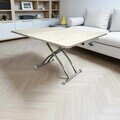 Masuta de cafea, Hanah Home, Mini Juppo Ext, MDF, Travertin / Crom