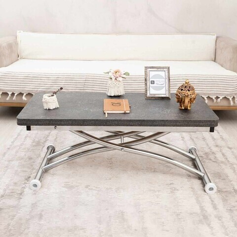 Masuta de cafea, Hanah Home, Mini Juppo Ext, MDF, Antracit / Crom