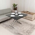 Masuta de cafea, Hanah Home, Mini Juppo Ext, MDF, Negru / Crom