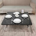 Masuta de cafea, Hanah Home, Mini Juppo Ext, MDF, Negru / Crom