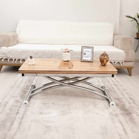 Masuta de cafea, Hanah Home, Mini Juppo Ext, MDF, Pin / Crom