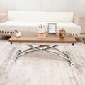 Masuta de cafea, Hanah Home, Mini Juppo Ext, MDF, Nuc închis / Crom