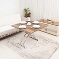Masuta de cafea, Hanah Home, Mini Juppo Ext, MDF, Nuc închis / Crom
