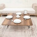 Masuta de cafea, Hanah Home, Mini Juppo Ext, MDF, Nuc închis / Crom