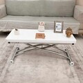Masuta de cafea, Hanah Home, Mini Juppo Ext, MDF, Alb / Crom