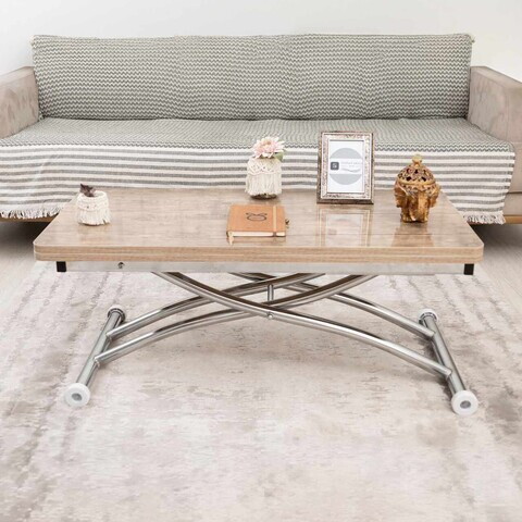 Masuta de cafea, Hanah Home, Mini Juppo Ext, MDF, Antic / Crom