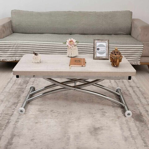 Masuta de cafea, Hanah Home, Mini Juppo Ext, MDF, Lisabona / Chrome