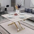 Masuta de cafea, Hanah Home, Home Ext, MDF, Lisabona / Aur