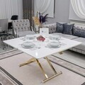 Masuta de cafea, Hanah Home, Home Ext, MDF, Alb/Auriu