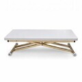 Masuta de cafea, Hanah Home, Home Ext, MDF, Alb/Auriu