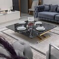 Masuta de cafea, Hanah Home, Home Ext, MDF, Marmură neagră / Aur