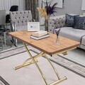 Masuta de cafea, Hanah Home, Juppo Ext, MDF, Pin / Aur