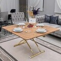 Masuta de cafea, Hanah Home, Juppo Ext, MDF, Pin / Aur
