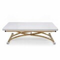 Masuta de cafea, Hanah Home, Juppo Ext, MDF, Alb/Auriu