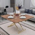 Masuta de cafea, Hanah Home, Juppo Ext, MDF, Nuc / Aur