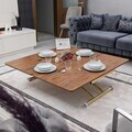 Masuta de cafea, Hanah Home, Juppo Ext, MDF, Nuc / Aur