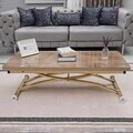 Masuta de cafea, Hanah Home, Juppo Ext, MDF, Antic / Auriu
