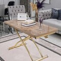 Masuta de cafea, Hanah Home, Juppo Ext, MDF, Antic / Auriu