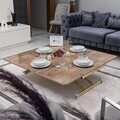 Masuta de cafea, Hanah Home, Juppo Ext, MDF, Antic / Auriu