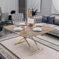 Masuta de cafea, Hanah Home, Juppo Ext, MDF, Antic / Auriu