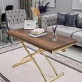 Masuta de cafea, Hanah Home, Juppo Ext, MDF, Nuc / Aur