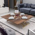 Masuta de cafea, Hanah Home, Juppo Ext, MDF, Nuc / Aur