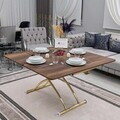 Masuta de cafea, Hanah Home, Juppo Ext, MDF, Nuc / Aur