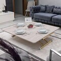 Masuta de cafea, Hanah Home, Juppo Ext, MDF, Lisabona / Aur