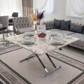 Masuta de cafea, Hanah Home, Home Ext, MDF, Marmură albă / Crom