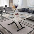 Masuta de cafea, Hanah Home, Home Ext, MDF, Marmură albă/neagră