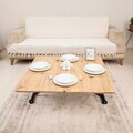 Masuta de cafea, Hanah Home, Mini Juppo Ext, MDF, Pin / Negru