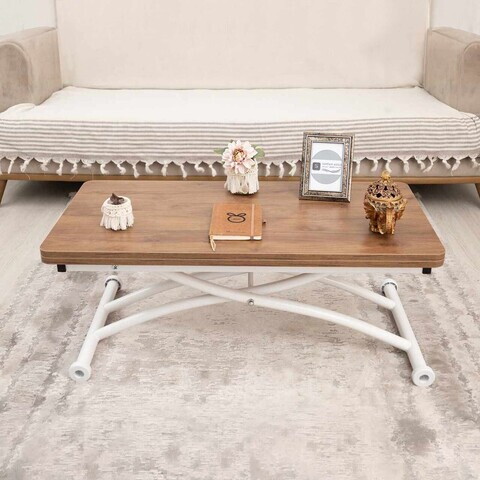 Masuta de cafea, Hanah Home, Mini Juppo Ext, MDF, Nuc/Alb