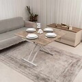 Masuta de cafea, Hanah Home, Mini Juppo Ext, MDF, Antic / Alb