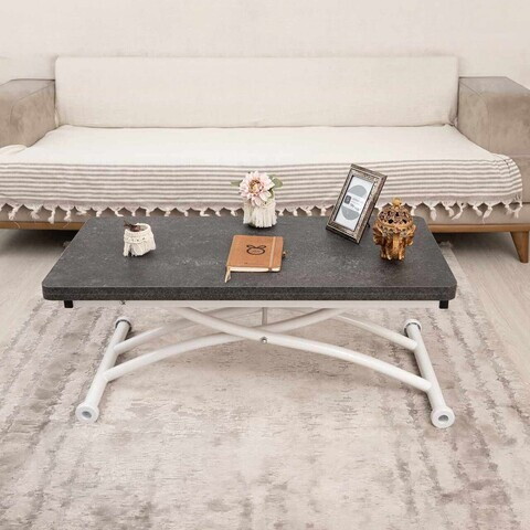 Masuta de cafea, Hanah Home, Mini Juppo Ext, MDF, Alb/Negru