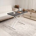 Masuta de cafea, Hanah Home, Mini Juppo Ext, MDF, Alb/Negru