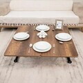 Masuta de cafea, Hanah Home, Mini Juppo Ext, MDF, Nuc închis / Negru